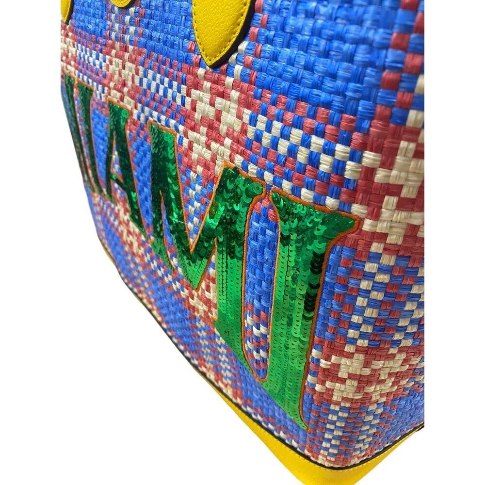 Gucci Large Miami Raffia Sequin Ophidia GG Tote Shoulder Bag - Picture 8 of 16